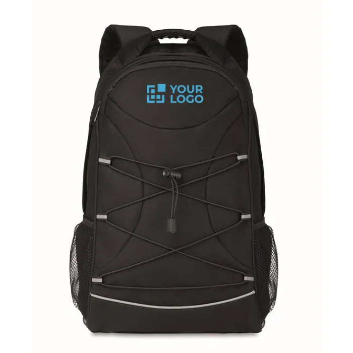 Gift Campaign Zaino cordini in tinta e dettagli riflettenti con tasche a rete RPET> Zaini Sportivi