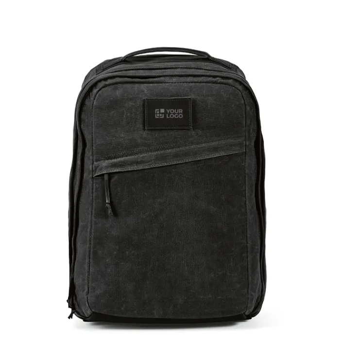 Gift Campaign Zaino da 27l con tasca per pc in cotone riciclato cerato da 230g/m2> Zaini Porta Pc|Zaini Da Viaggio