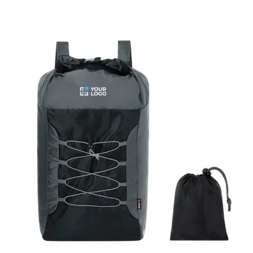 Gift Campaign Zaino pieghevole in poliestere RPET con elastici frontali> Zaini Da Viaggio