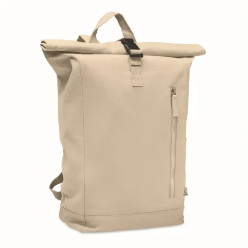 Gift Campaign Zaino roll top in cotone riciclato 390 g/m² con cerniera anteriore> Zaini Da Viaggio