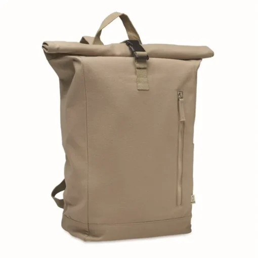 Gift Campaign Zaino roll top in cotone riciclato 390 g/m² con cerniera anteriore> Zaini Da Viaggio