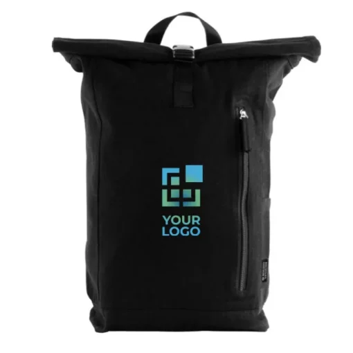 Gift Campaign Zaino roll-top con tasca pc in canvas di cotone riciclato 280 gr/m² 15''> Zaini Porta Pc