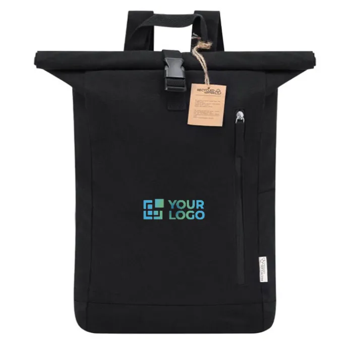 Gift Campaign Zaino roll-top in canvas 100% riciclato 280 g/m² con chiusura a fibbia> Zaini Da Viaggio