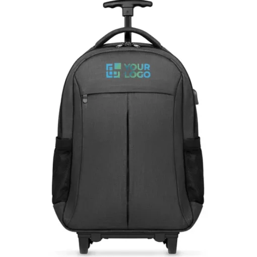 Gift Campaign Zaino trolley con logo e rotelle USB con tasca porta pc 15'' Wheels> Zaini Porta Pc